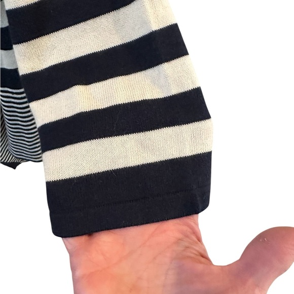 Jana Women’s M Nautical Stripe Open Front Waterfall Cardigan Navy & White - Picture 7 of 7